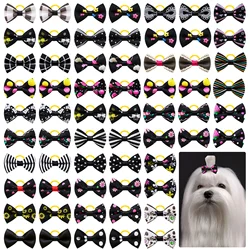 10/20/30pcs Black Small Dog Hair Bows Cat Bows With Rubber Bands Grooming Dog Headwear For Small Dog Puppy Dog Accessories