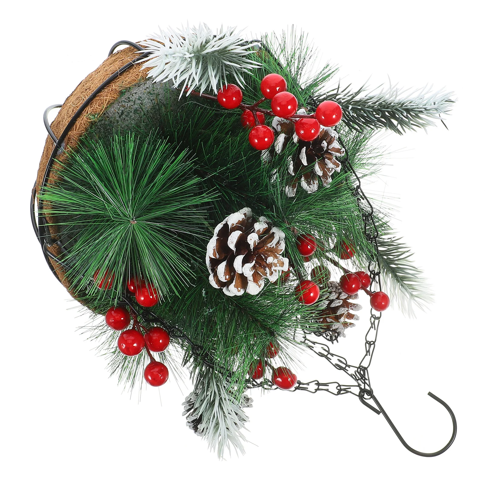 

Christmas Hanging Basket Decorations Baskets Festival Pendant Flower Shine Outdoor Adornment Plastic