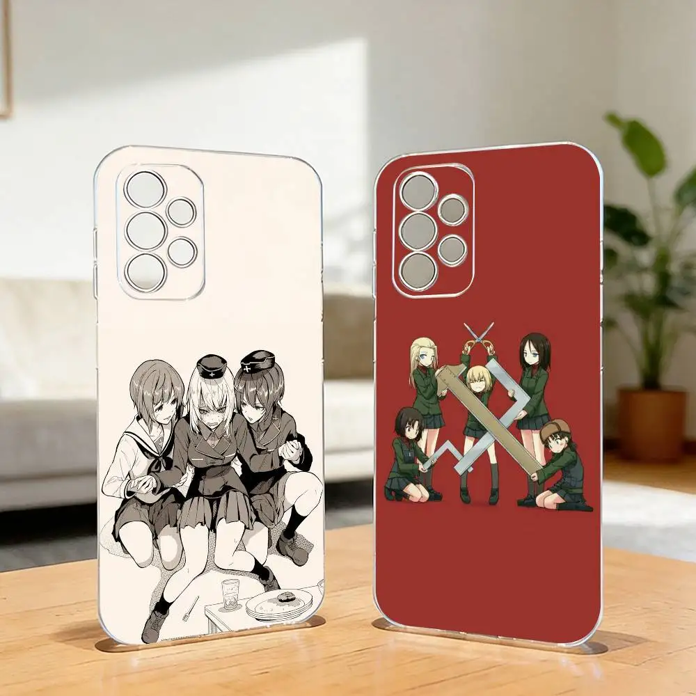 Stylish Girls und Panzer Anime Phone Case Transparent Silicone Soft For Samsung S25,S24,S21,S22,S23,S30,Ultra,S20,Plus,Fe,Lite