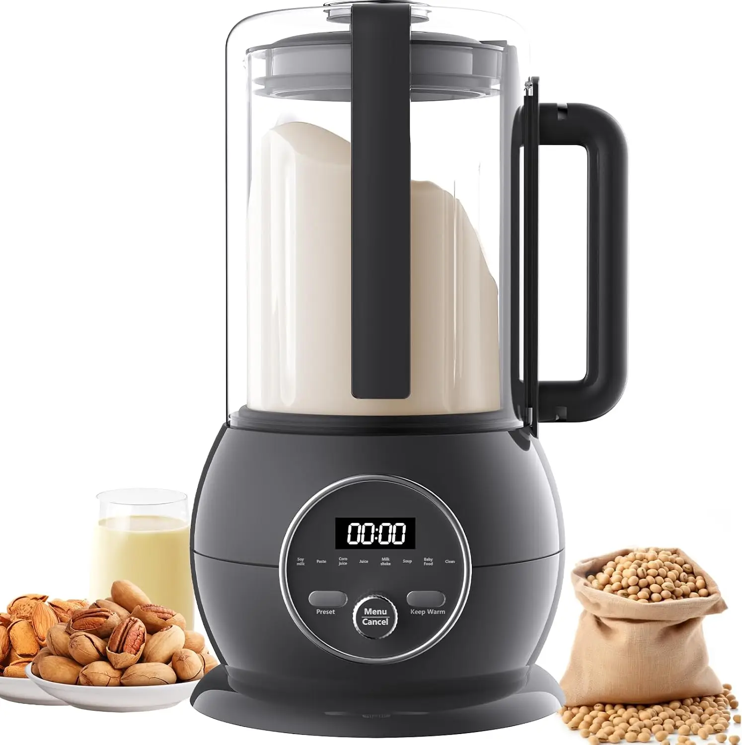 

50oz Nut Milk Maker Machine, 8 in 1 Soy Milk Maker Machine with Delay Start, Almond Milk, Homemade Soy Milk, Plant Based Milks,