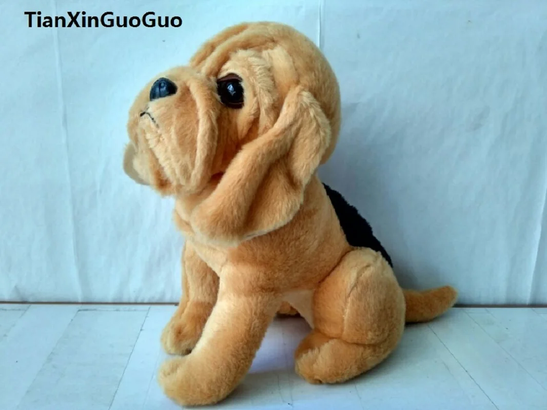 About 28cm Light Brown Dog Shar Pei Plush Toy Squatting Dog Sharpei,Kids Toy Birthday Gift s0969