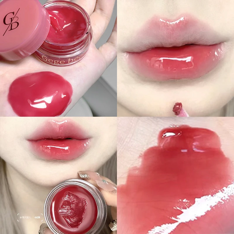 8-Farben-Marmelade-Lippenglasur in Dosen, wasserfest, antihaftbeschichtet, rot, rosa, flüssige Lippenstifte, langanhaltende, feuchtigkeitsspendende Lippen, glänzende Kosmetik