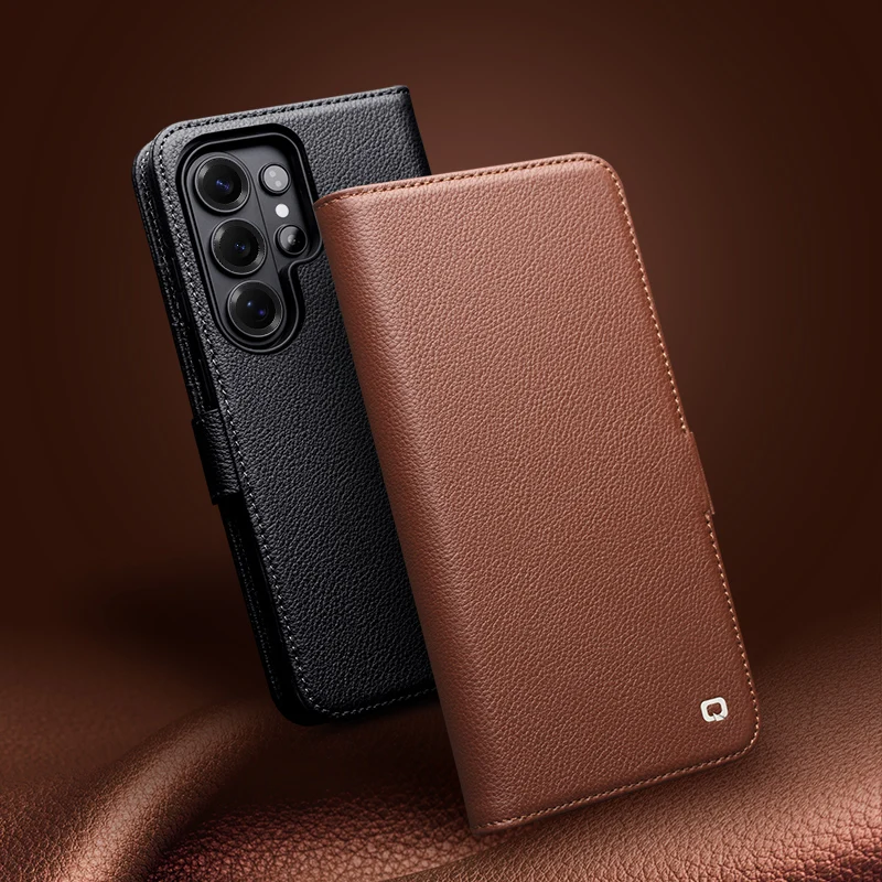 

Чехол для телефона QIALINO из натуральной кожи для Samsung S26+ Plus 5G, деловой стиль, модный, роскошный, с отделениями для карт, чехол для S26 Ultra 5G