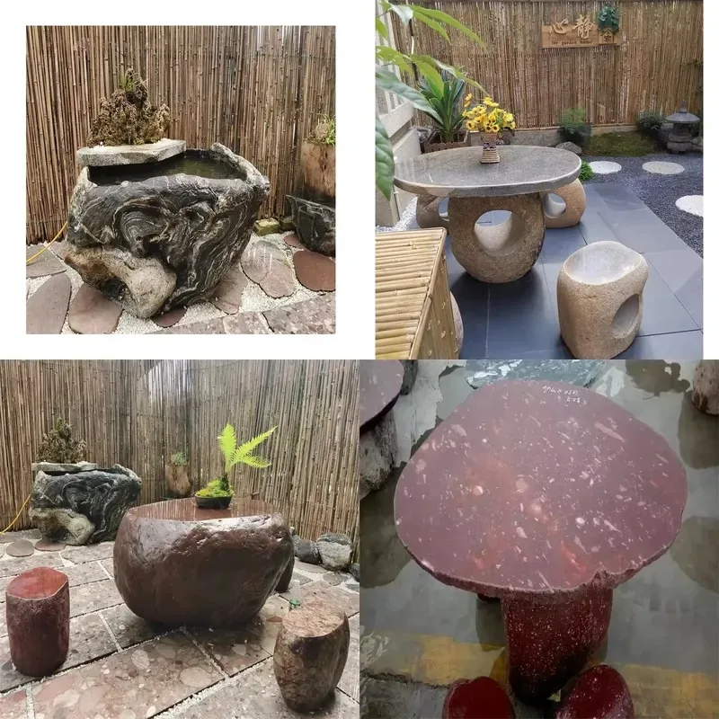 Modern Natural Stone Marble Top Expandable Table for Garden Living Room Outdoor Home Furniture Custom Design