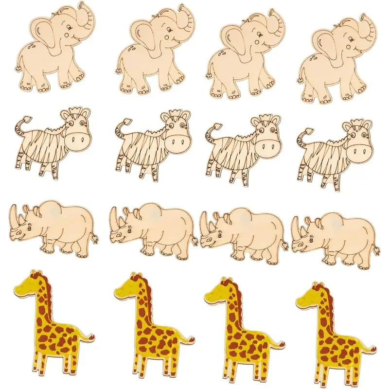 

Graffiti Animal Wood Piece DIY Painting Craft Painting Decoration Unfinished Animal Cutouts Woodsy Decor Animal Slices