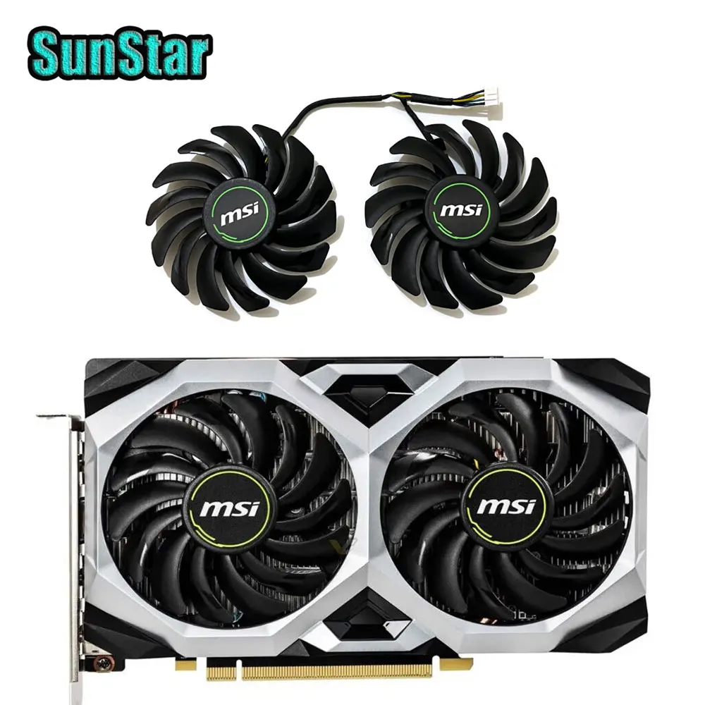 

New 2PCS PLD09210S12HH 4PIN 87MM MSI GTX 1660 SUPER Graphics card cooling fan,For MSI GTX 1660,1660 SUPER,1660 TI Video card