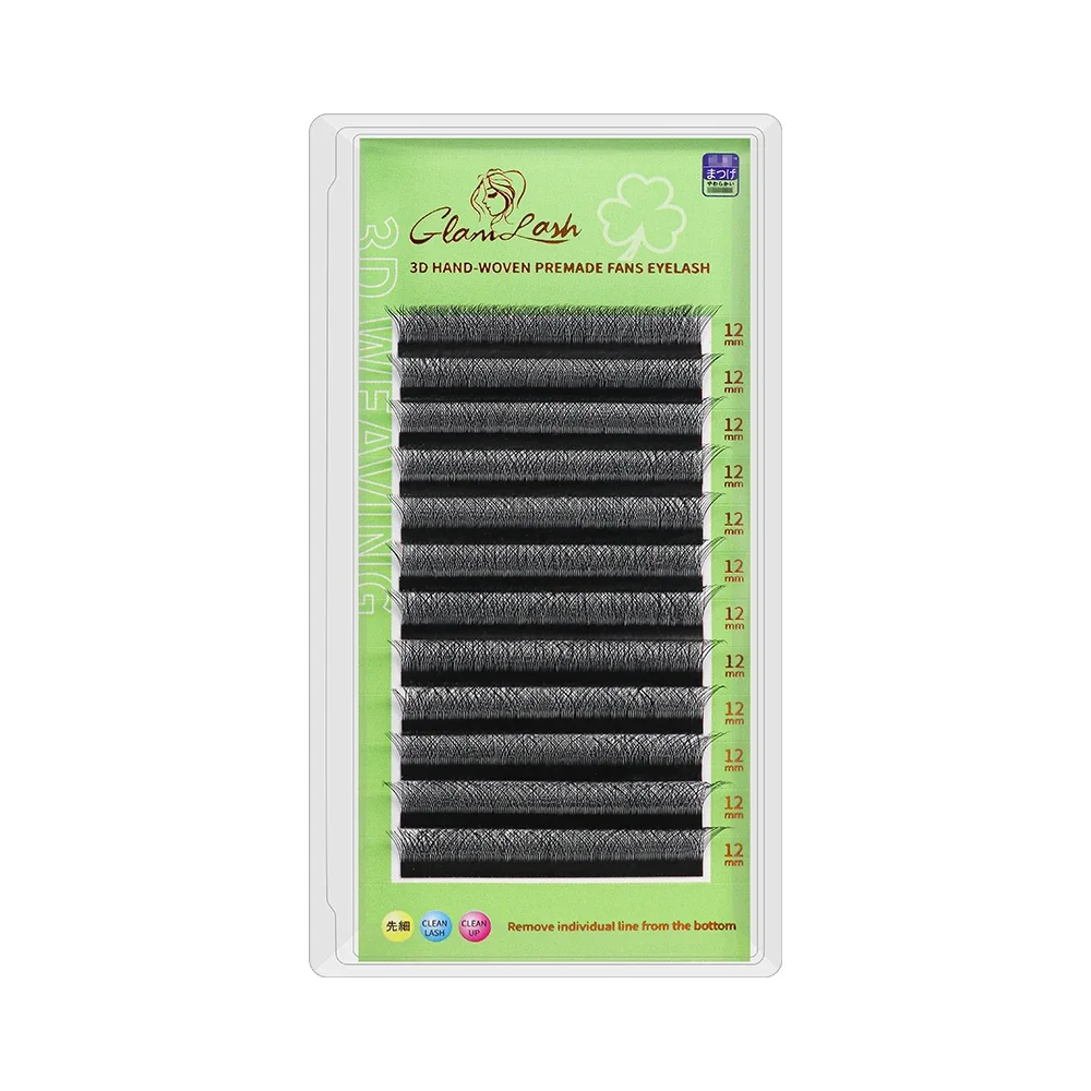 GLAMLASH-extensión de pestañas en forma de L/LU/M W, pestañas de abanico de volumen prefabricadas 3D, estilo W, pestañas YY, pestañas de volumen de visón sintético, pestañas naturales