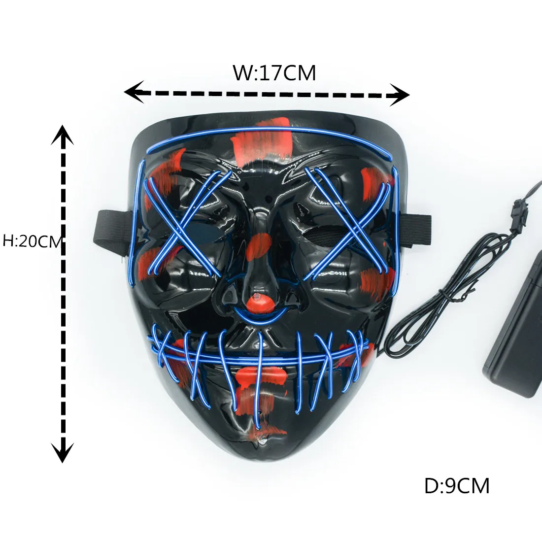 Halloween Mask LED Maske Light Up Party Masks Neon Maska Cosplay Mascara Horror Mascarillas Glow In Dark Masque V for Vendetta