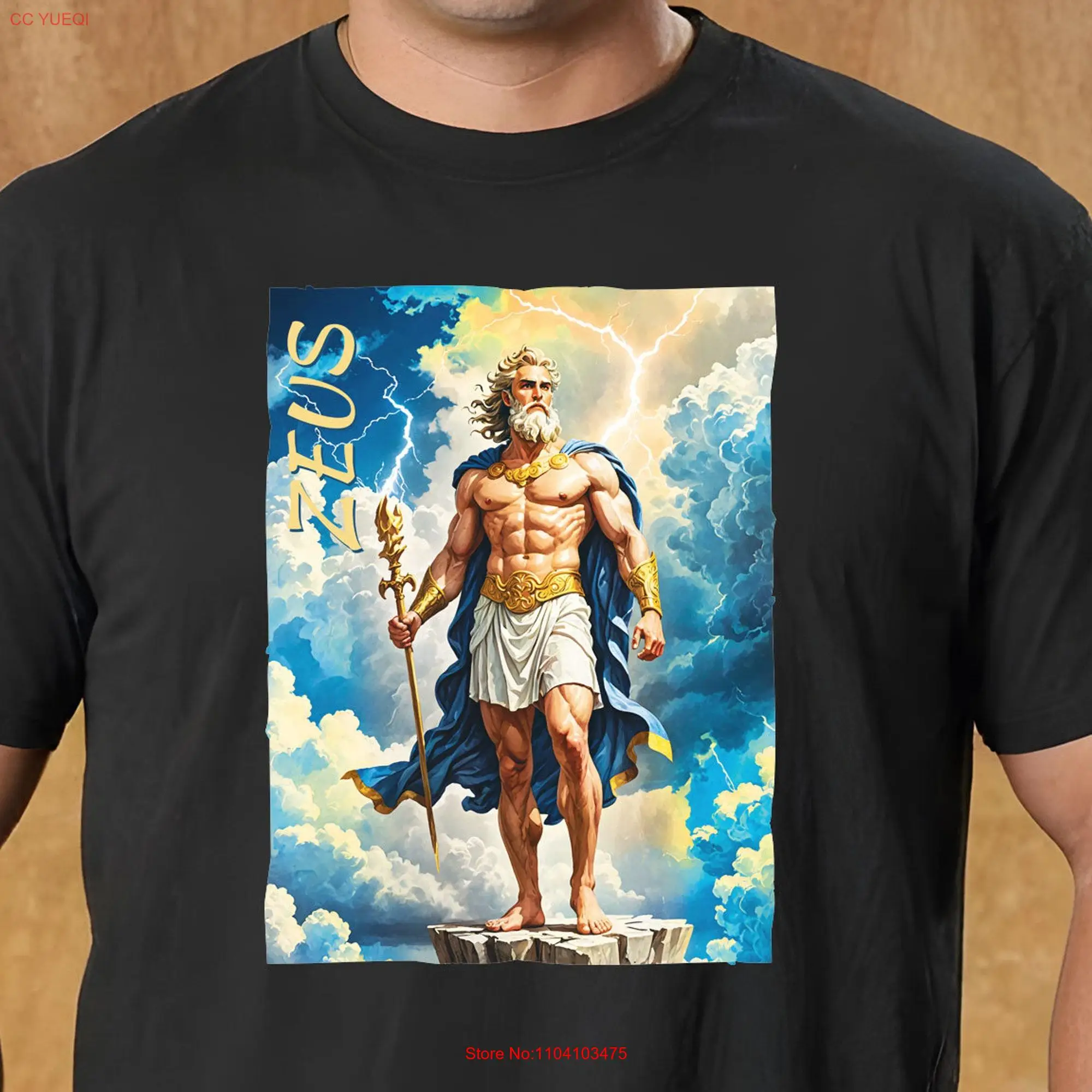 Zeus Greek God Cotton T shirt long or short sleeves