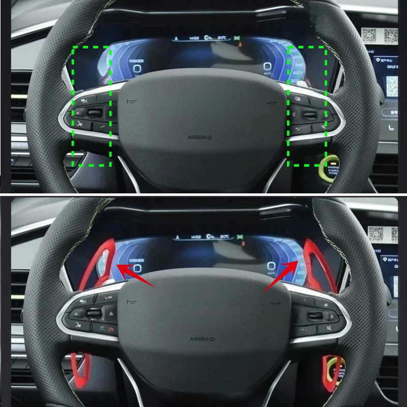 

Steering Wheel Shifter Extension Shift Paddles For Geely Monjaro Coolray SX11 Tugella FY11 Proton X70 2019-2021 Accessories
