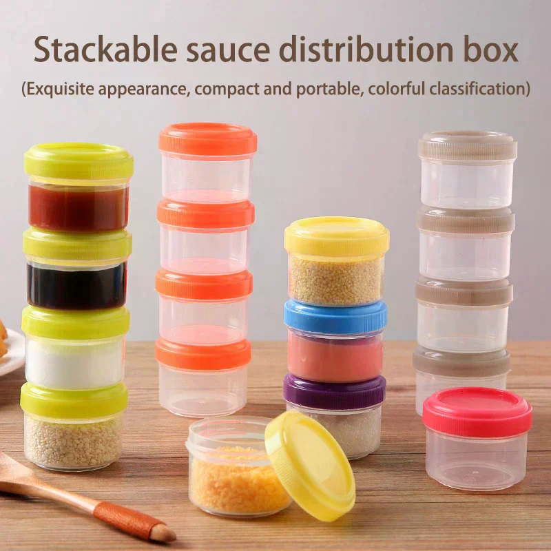 4Pcs 35ml Plastic Sauce Containers Twist Top Lids Portable Salad Dressing Condiment Cups