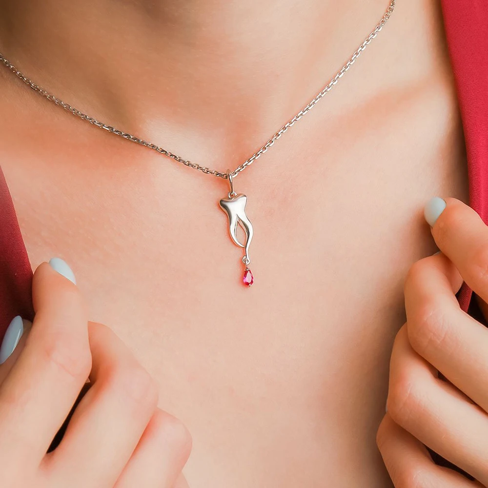 

Hanreshe Charm Tooth with Crystal Pendant Necklace Dental Medical Jewelry Gift for Dentist Doctor Nurse Teeth Choker