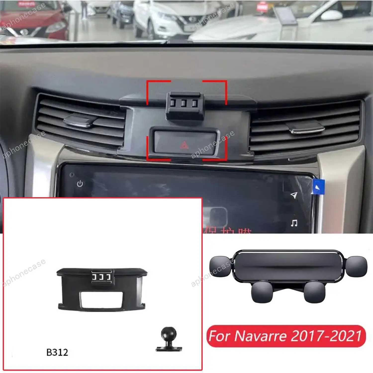 

Car Phone Holder Base Special Mounts For Nissan Navarre 2017-2021 TERRA 2018-2020 Bracket Base Accessories With Ball Head 17mm