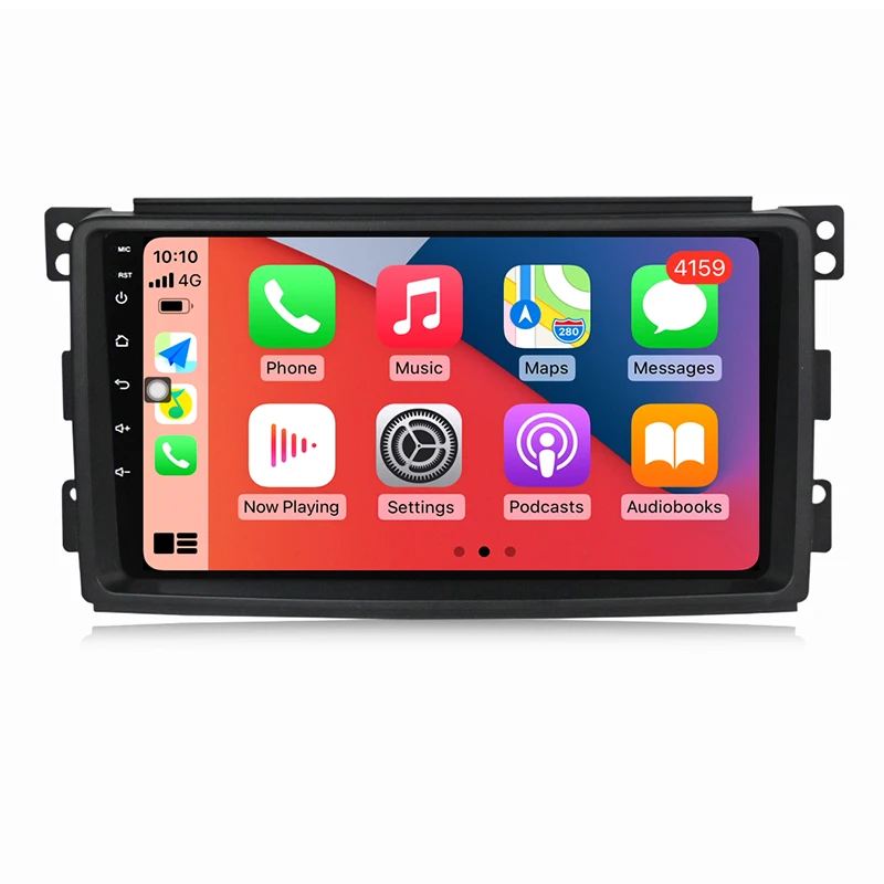 Car Radio Fascia Frame with Power Cable For Benz Smart Fortwo 2006-2009 2Din 9 inch Android Stereo Dash Audio Fitting Panel Kit