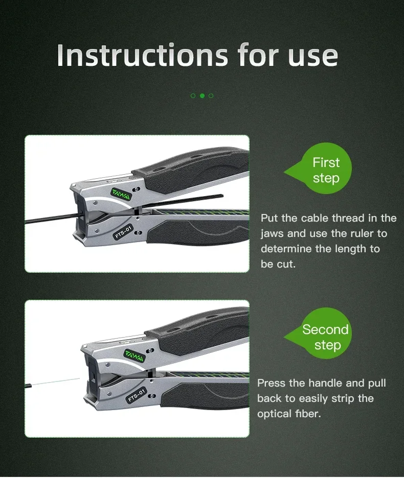 FTS-01 Optical Fiber Drop Cable Stripper Suitable for 3.0mm 2.0mm Fiber Fiber. Adjustable Blade for 6000 Times