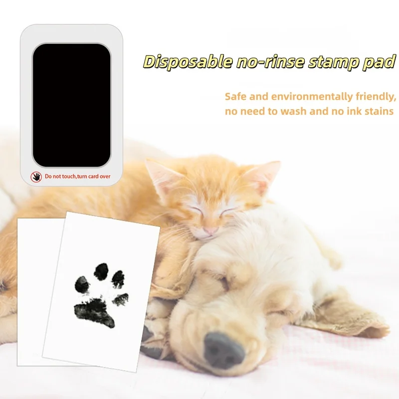 

Pet Paw Print Footprint Keepsake Kit Disposable Non-Toxic No-Rinse Ink Pad No Stains DIY Stamp for Dogs Cats Puppy Kitten
