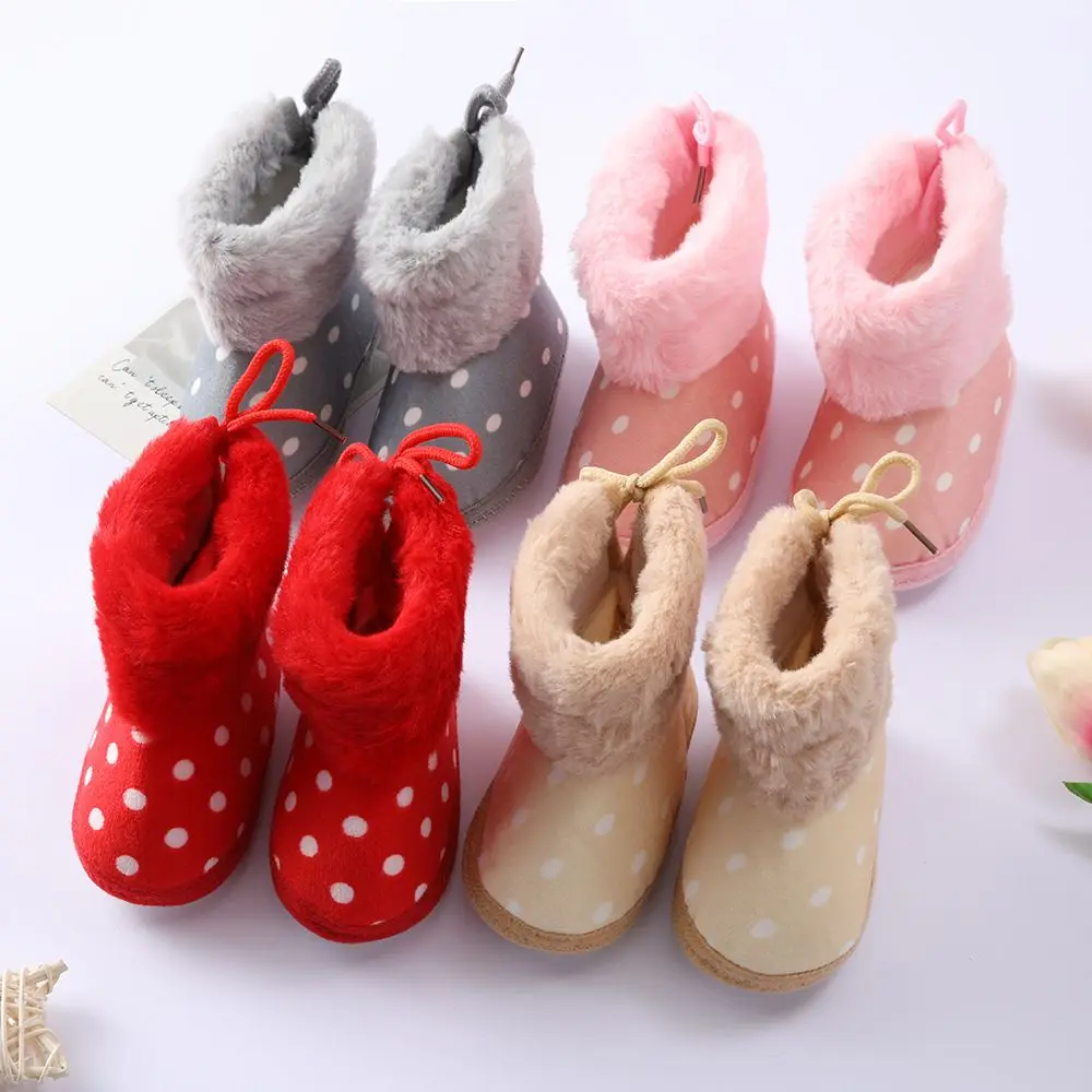 

Winter Warm Non-Skid Soft Sole Cozy Fleece Baby Snow Boots Boots Infant Shoes First Walking Shoes