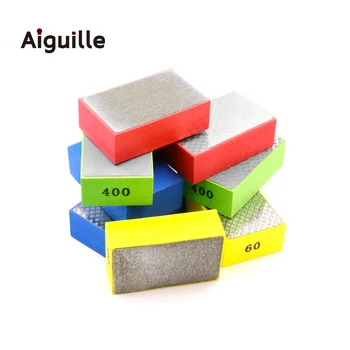 다이아몬드 핸드 와이프 스톤 파일 핸드 피스 그라인딩 패드, 세라믹 타일 연마, 93x57mm, 60 #100 #200 #400 # 스톤