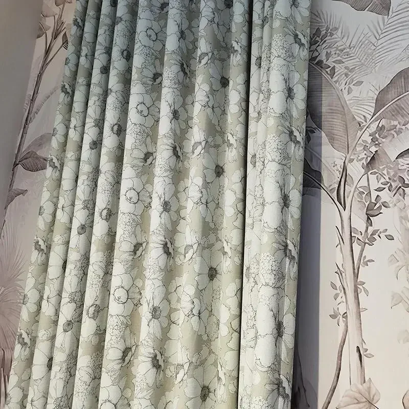 

Custom Size Chenille Drapes Forest Green Blackout Embroidered Leaf Motifs Luxury Decor Curtains for Living Room Bedroom Tulle