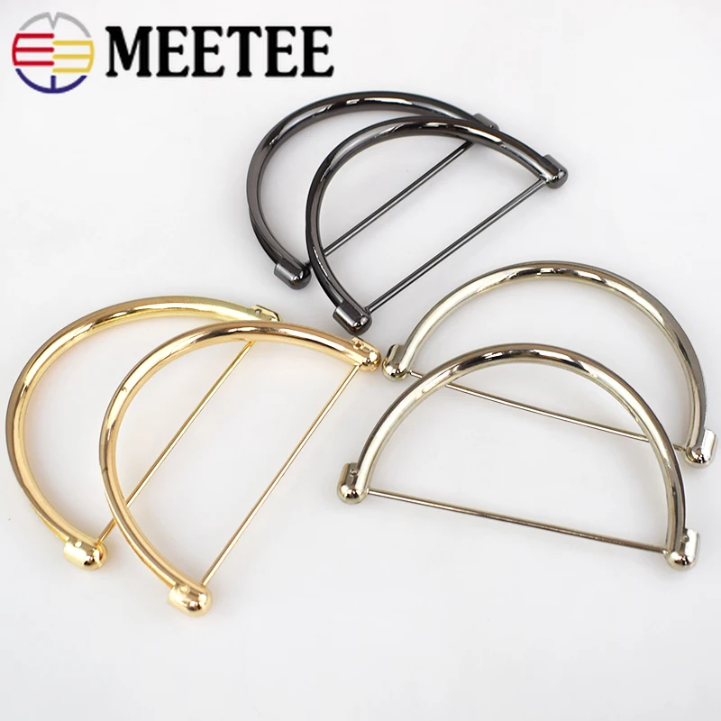 2/4pc Meetee Metal D Rings Bag Handle Buckles for Women Handbag Lock Decor Shoulder Bags Clasp Replace DIY Hardware Accessory