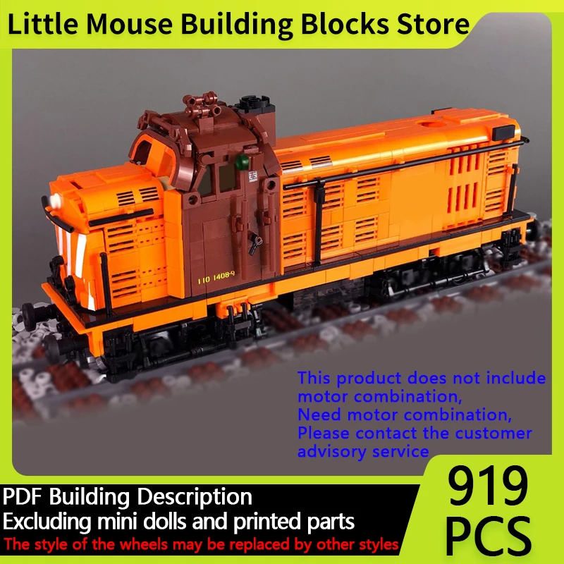 

City Car Model MOC Building Bricks CP 1400 Diesel Locomotive Train Modular Technology Gifts Holiday Assemble Children Toys Suit