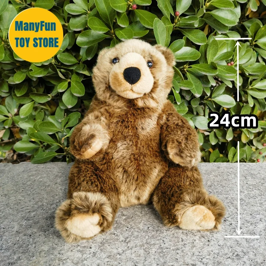 Brown Bear High Fidelity Cute Plushie Grizzly Bear Plush Toys Lifelike Animals Simulation Stuffed Doll Kawai Toy Gifts For Kids