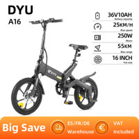 DYU A16pro E-bike 350W Brushless Motor 48V 7.5AH Lithium Battery Aluminum Alloy Electric Bicycle 16 Inch Tire City Electric Bike