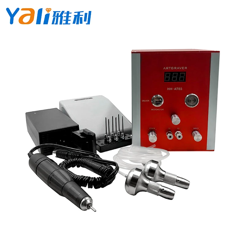 YL-AT03 Hand Piece Portable Pneumatic Engraving Machine with Motor 160W Power Mini Jewelry Engraver & Marking Device