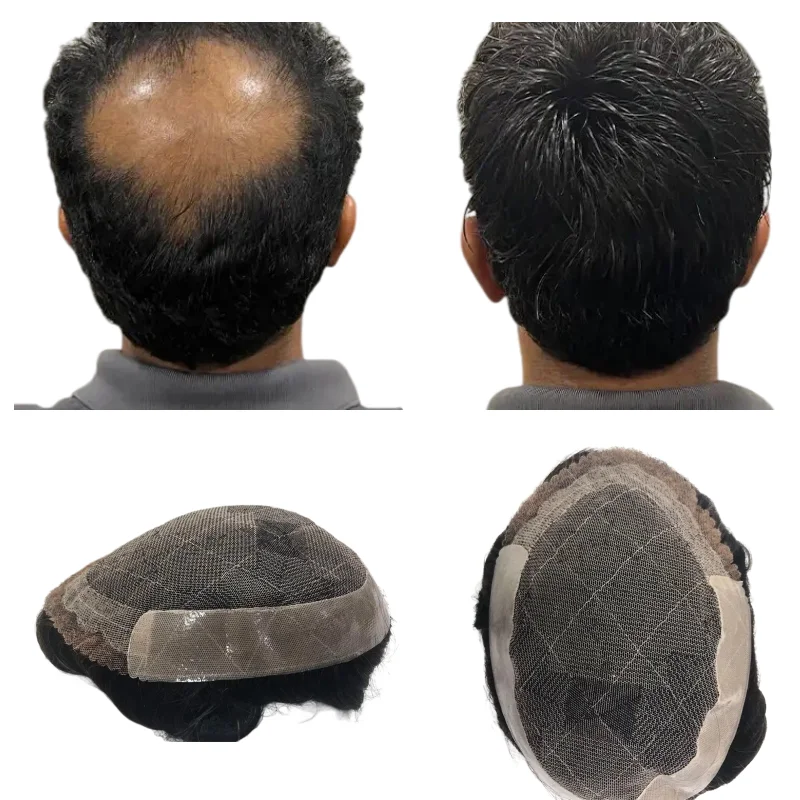 

Men Toupee OCT 100% Human Hair Mono Base Lace+PU Tiny Defects Budget Men Hair System For Hair Product
