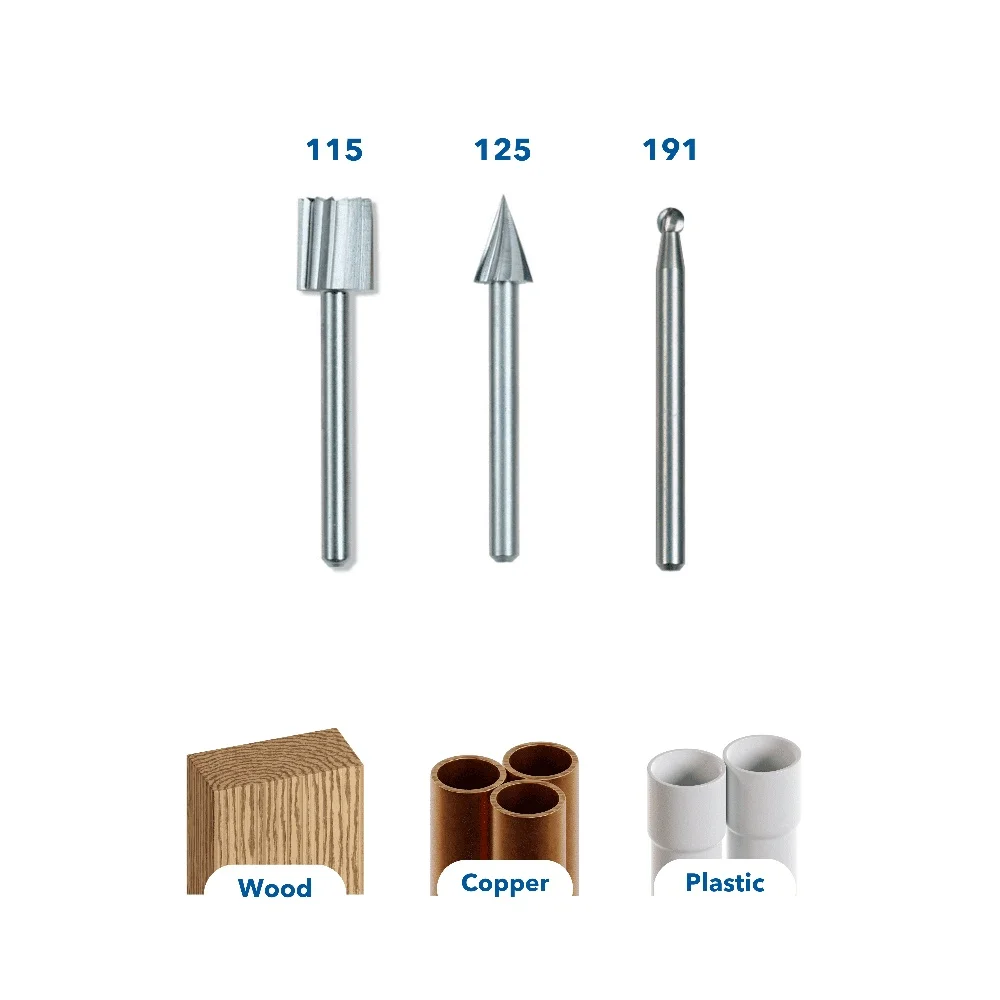 750WM Intaglio Incisione Strumento Rotante Kit di Accessori 3 Punte Durevoli Modellatura Scavo Scanalatura Scanalatura Intarsio Fori Conici