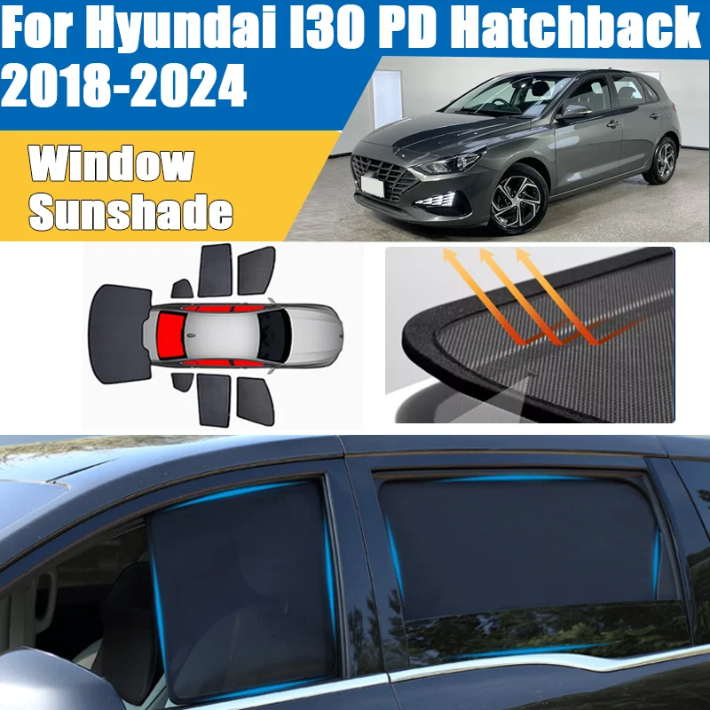 

Для Hyundai i30 PD хэтчбек 2018-2024: Солнцезащитная сетка на лобовое стекло, теплоизоляционная, с защитой от УФ-лучей, автоаксессуар