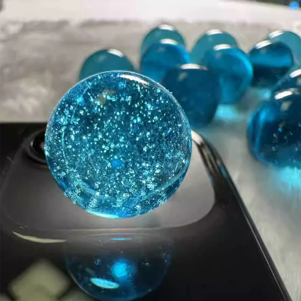 20/80Pcs 16mm Water Blue Glass Crystal Ball With Starry Sky Effect DIY Accessories Children's Toys Pinball Fish Tank Landscape