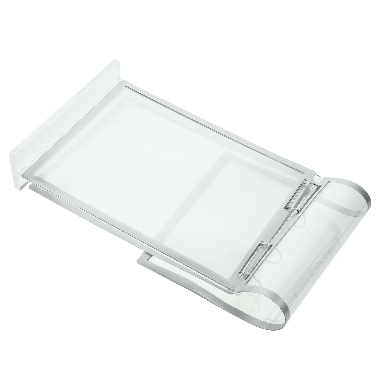 

1pc Acrylic Display Stand Clear Tabletop Sign Holder For Menu Poster A4 Flip Page Sturdy Base Durable Desktop Storage Rack