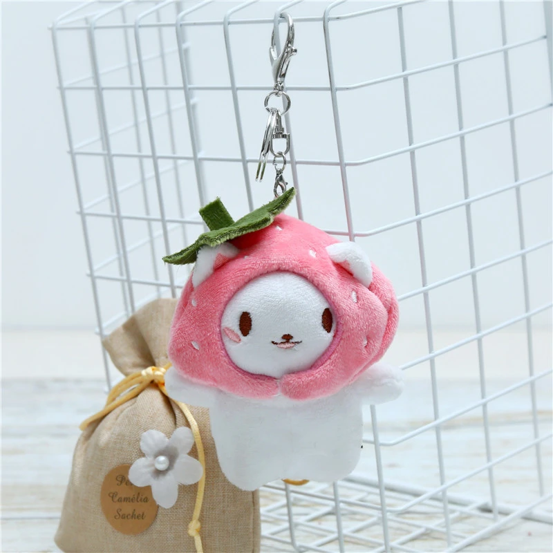 Korean Snapper Head Keychain Cute Cat Plush Action Figure Key Chain Doll Pendant Bag Accessories Baby Keyring Soft Toy Plushie