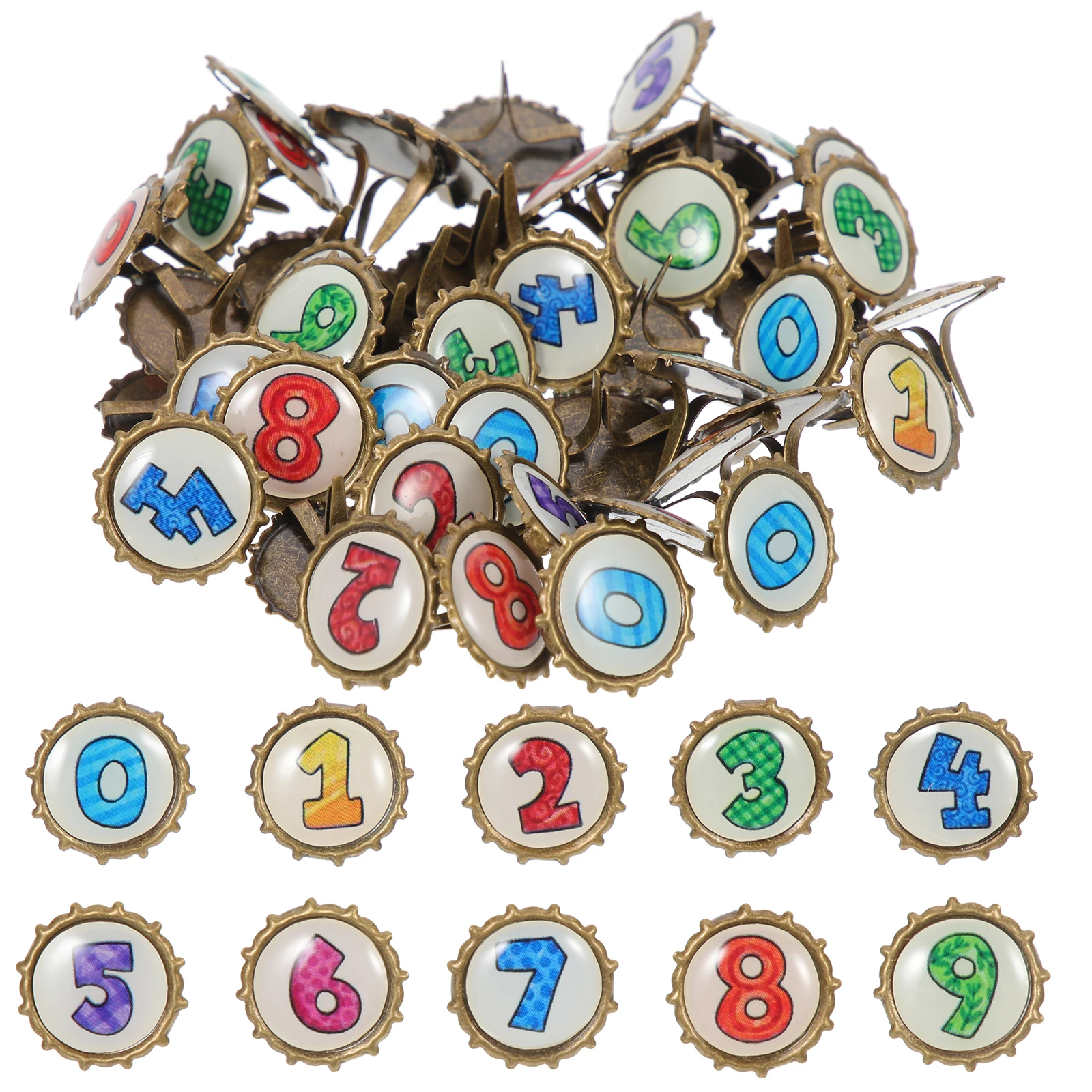 100pcs Colored Two legged Nails DIY Mini Claw Brads Craft Beads Scrapbooking Paper Metal Art Supplies Wedding Projects