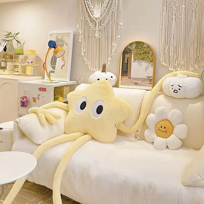 

Cute Cartoon Star Plush Doll with Long Arms Legs Soft Cushion Pillow for Soft Bay Window Tatami Adorable Healing Toy Gift