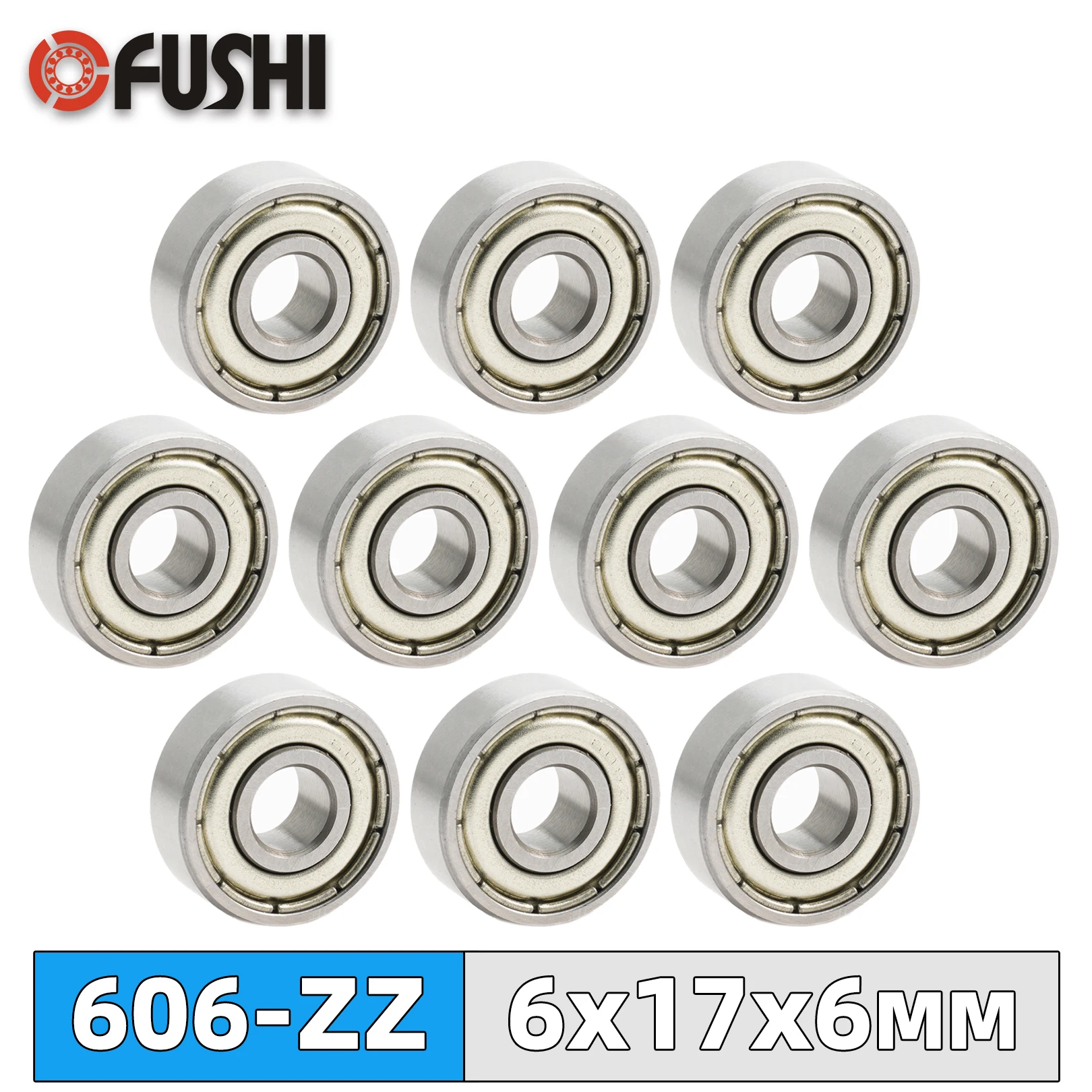 10PCS 606 606ZZ Ball Bearing 6*17*6 mm Chrome Steel Bearing 6x17x6 mm For 3D Printer Parts 606 2Z