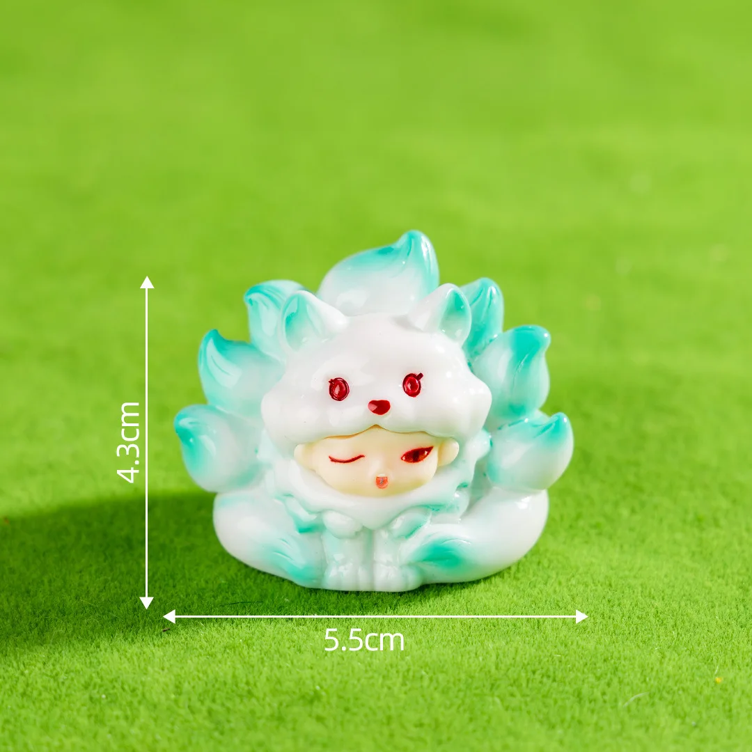 5 قطعة الصين-شيك الوحش الميمون تسعة الذيل الثعلب الراتنج الاكسسوارات الحرفية سطح المكتب الديكور المناظر الطبيعية الخلابة بقعة تذكارية