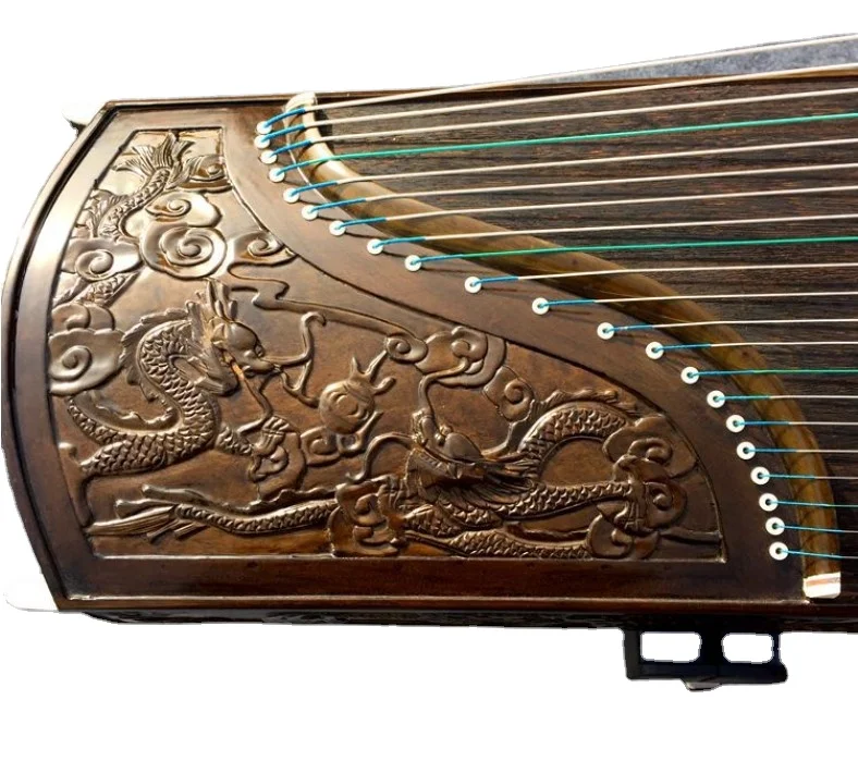 

Hooqu Traditional Dragon Engraved Guzheng Chinese Yangzhou Guzheng 21 Strings Zither Ancient Chinese Musical Instruments