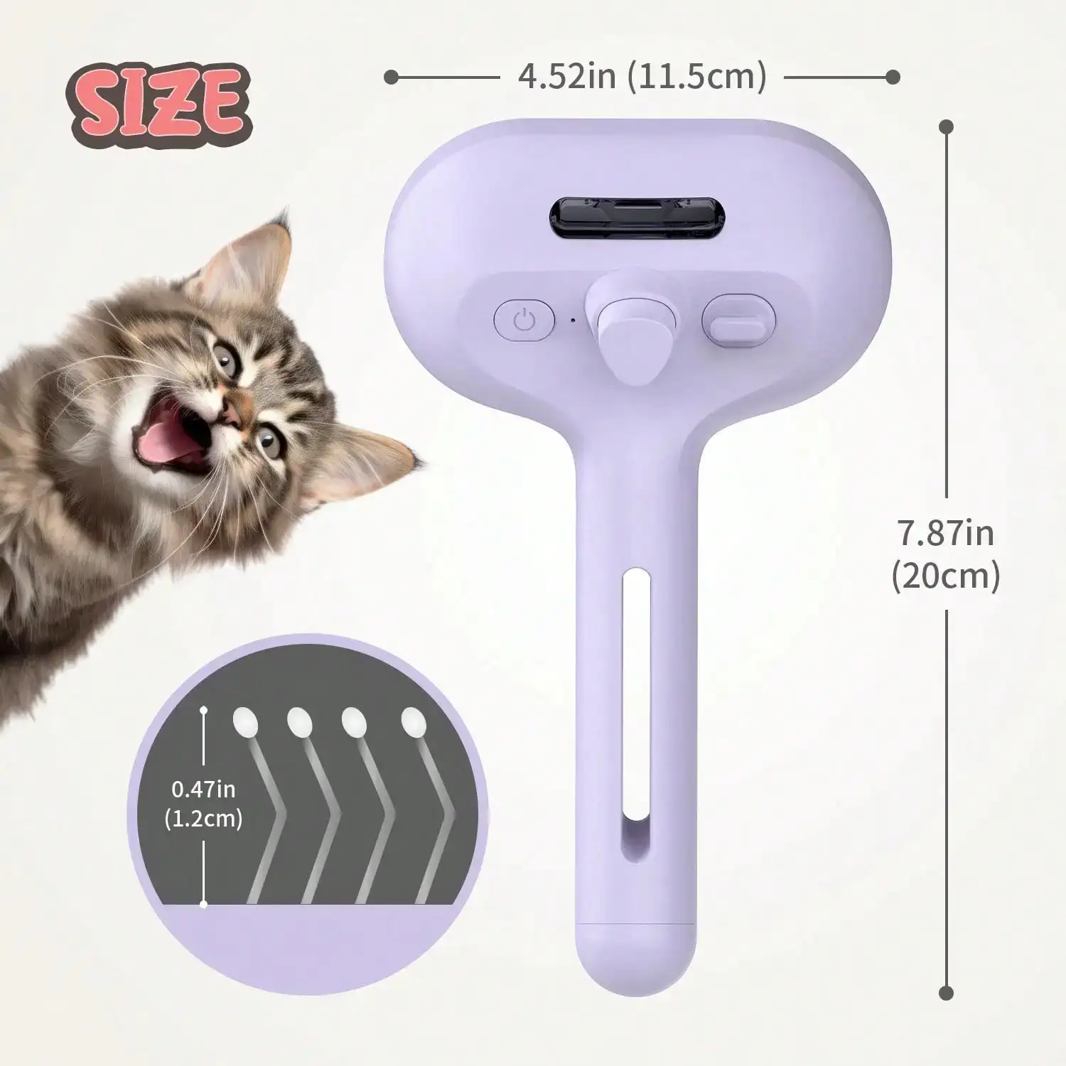 

Steam Brush Pets Long Short Haired, 3-In-1 Spray Dematting Comb With One-Button Clean, Grooming Small Animals-Birthdaygift