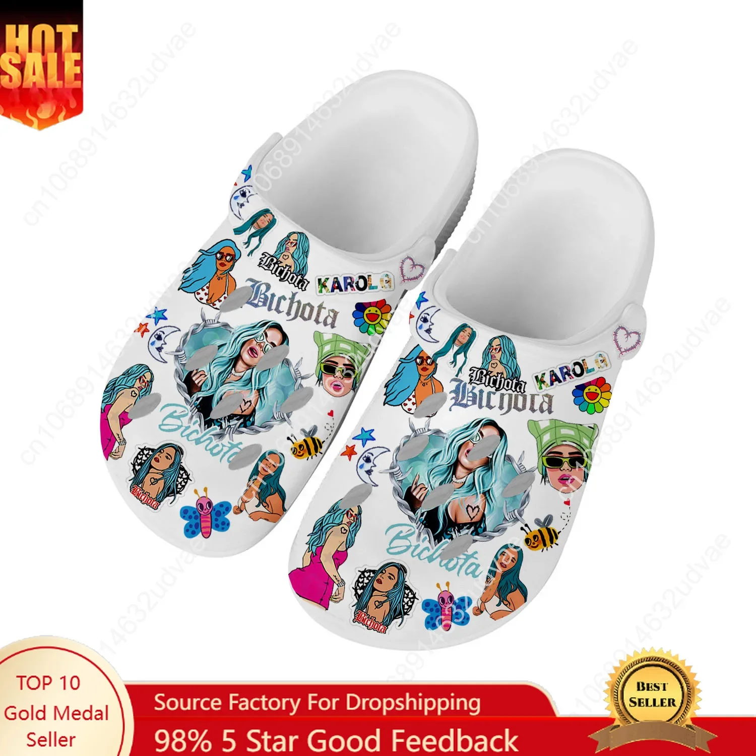 

Karol G Bichota Water Shoes Mens Womens Comfortable Fashion Home Garden Clogs Customizd Sandals Beach Breathable Hole Slippers