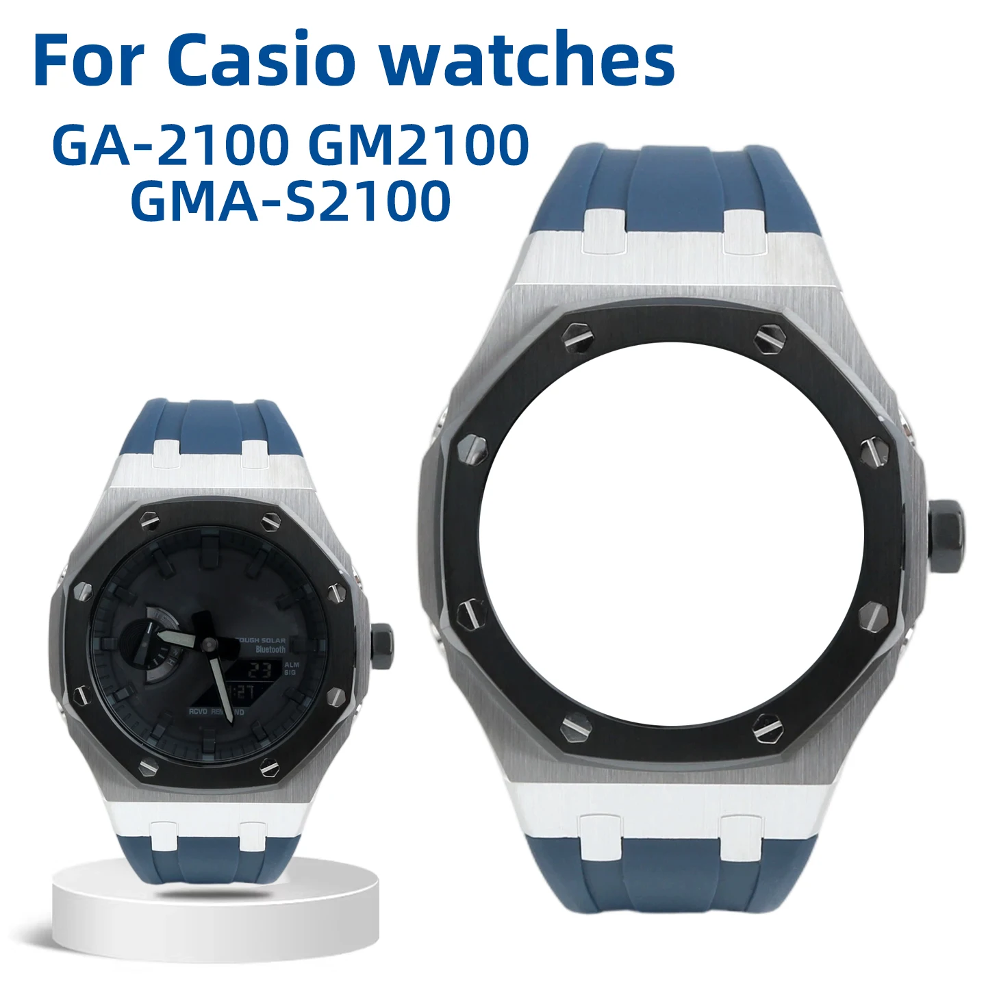 metal-octagonal-case-with-watch-strap-for-casio-g-shock-farmhouse-oak-series-models-gm2100-ga2100-gbm-2100-and-ga-b2100