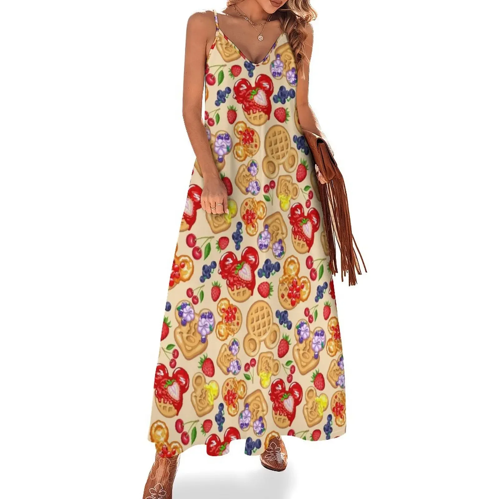 

Magical Breakfast Waffles Sleeveless Dress women's dresses luxury long sleeve dresses Elegant gown Dress