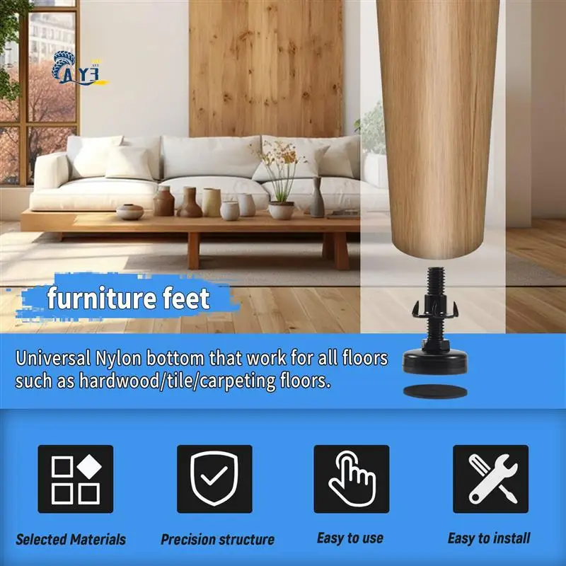 AY03-Meubelnivelleerders Zwaar uitgevoerde meubelnivelleervoeten Verstelbare poten voor kasten Tafels Stoelen Verhoger