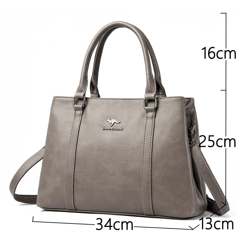 Fashion 2 layer Handbags High Quality Shoulder Bag Crossbody Bags for Women bags High Capacity Tote Soft Leather bags Sac a main