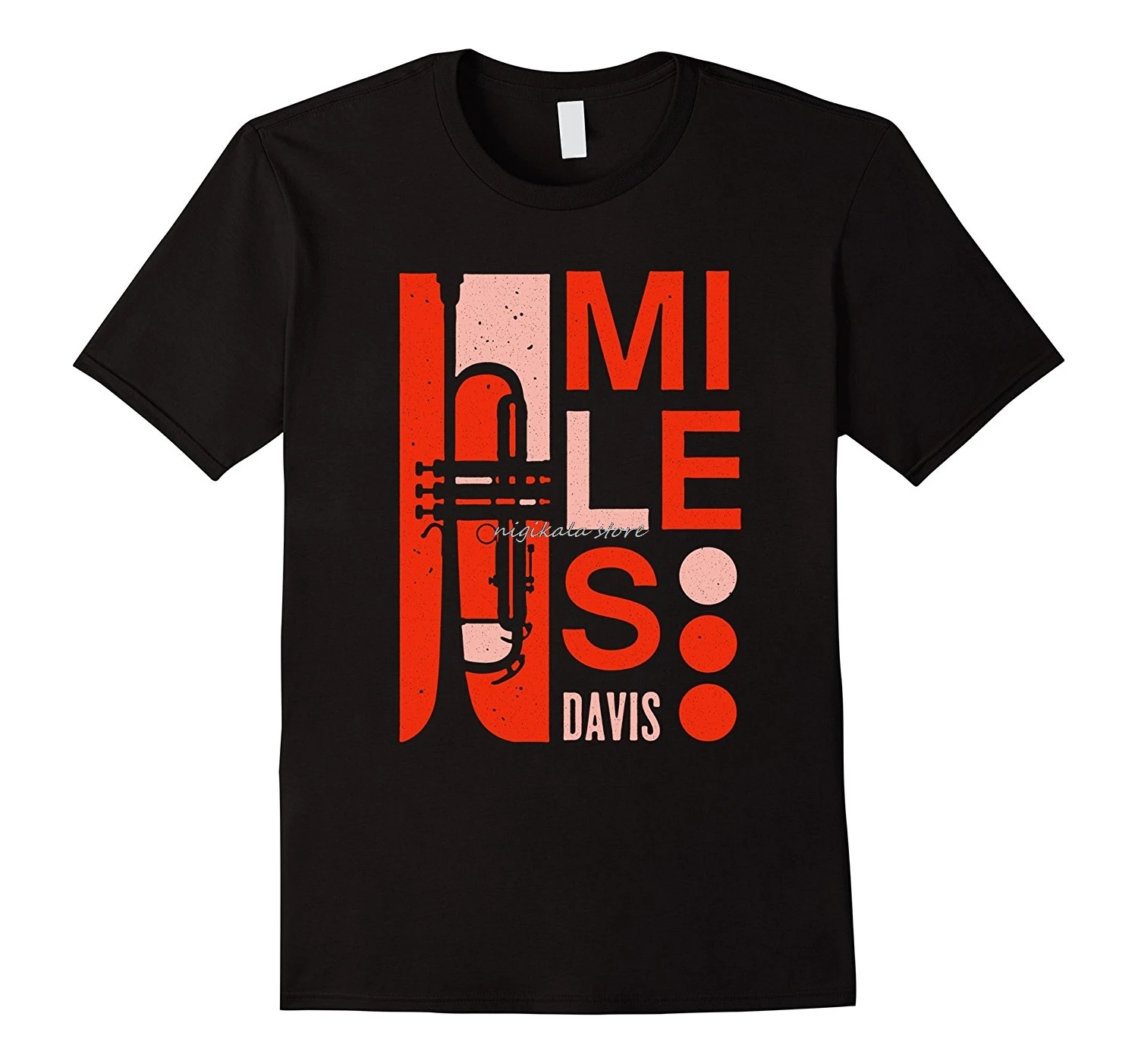 Miles Davis Deco Trumpet T-Shirt Officially Licensed Short Sleeves  T-Shirt