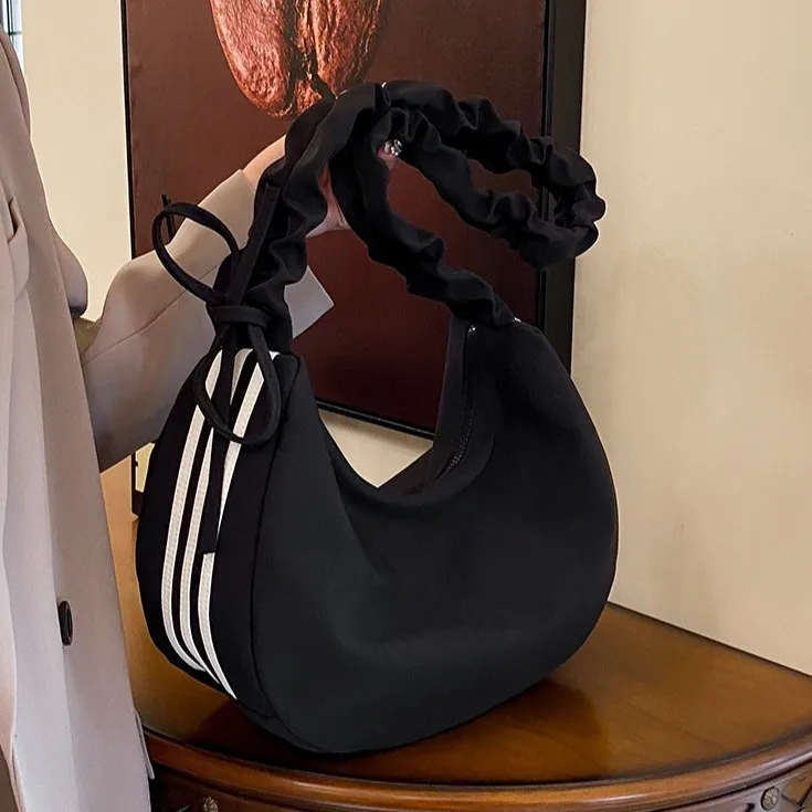 Solid Color Dumpling Bag for Women - Crossbody Bag with Design Sense, Casual Lazy Style,