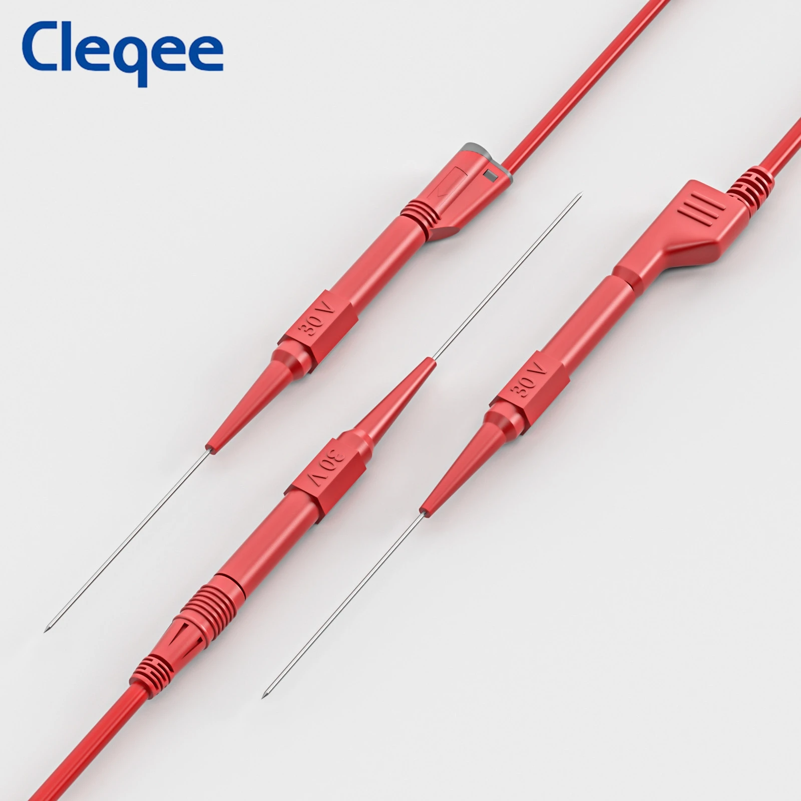 Cleqee 10pcs 1mm Test Probe Needle Mul-timeter Stainless Puncture Back Probe Pin 4mm Banana Socket Inspection Tool