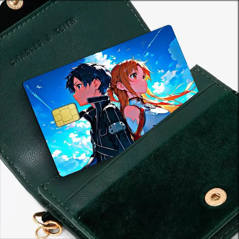 Game S-Sword Art Online Asuna Kirito Waterproof Film Skin Cover Credit Card Stickers Debit Front Bank Bus Pass