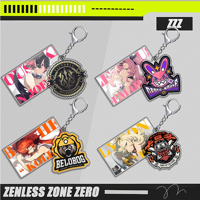 2025 juego de Anime Zenless Zone Zero Ellen Joe Von Lycaon César King Anby Demara acrílico intercalado llavero colgante regalo de dibujos animados